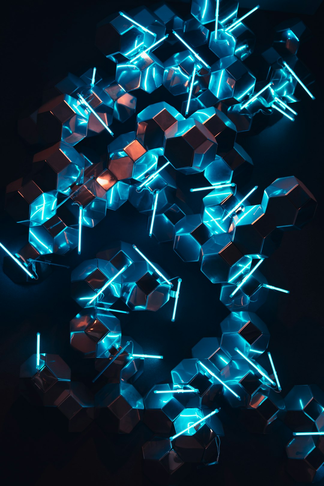 Mastering the First Impression: Your intriguing post title goes here Abstract blue Neon Light with Mirrors and cubical spheres in in Melbournes CBD